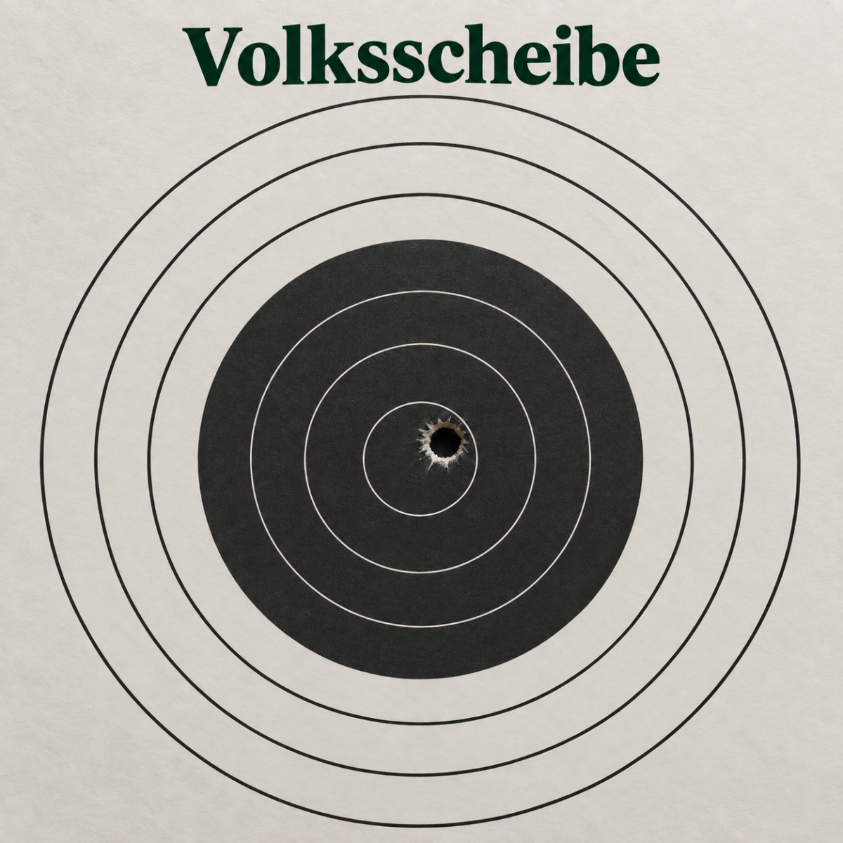 Kleinkaliber-Zielscheibe mit einem Einschuss nahe der Mitte